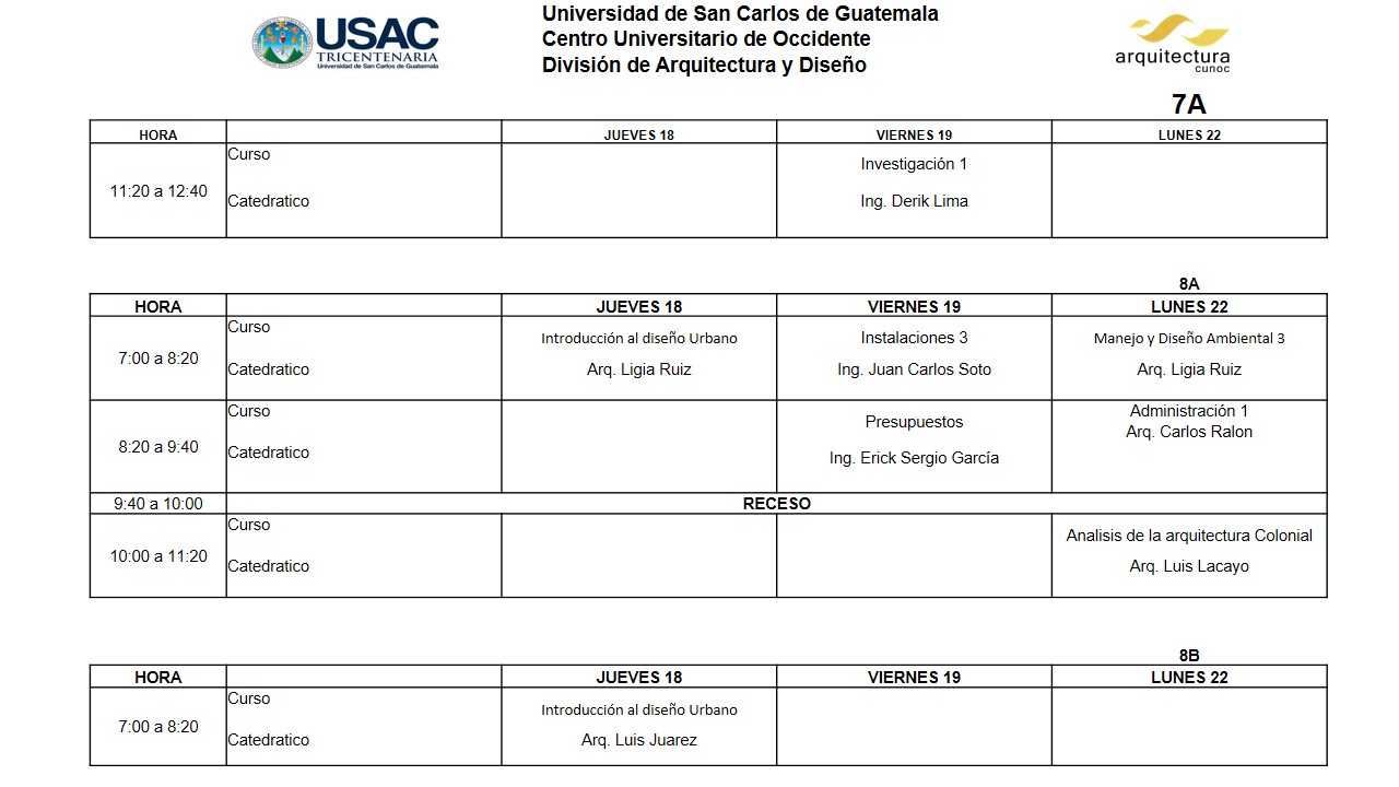 CALENDARIO PRIMERA RECUPERACION 4/5